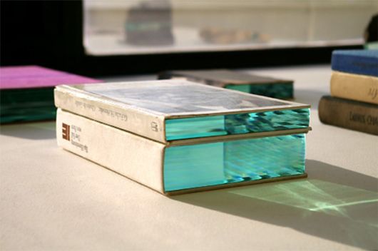 Unexpected Layers Of Glass Added To Stones And Books