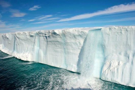 Marvelous Glacier Water Falls Svalbard, Norway Europe